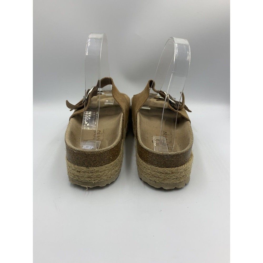 Women’s Double Buckle Suede Sandals in Brown - Picture 3 of 8
